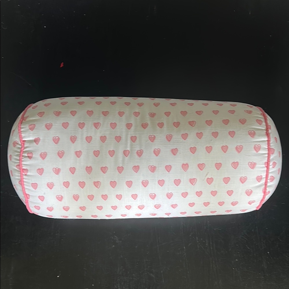 Roller Rabbit Pink Heart Bolster Pillow